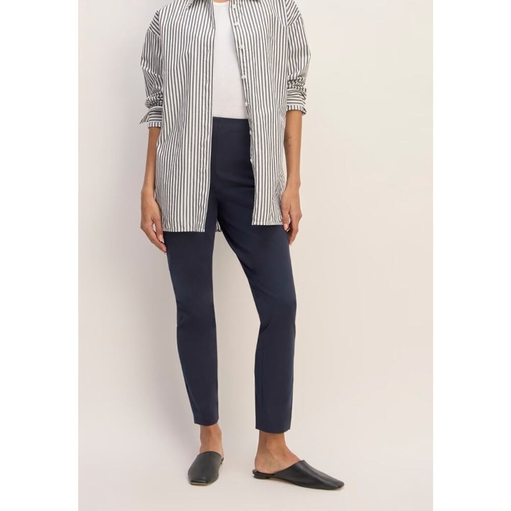 Everlane Women’s Size 6 The Bi-stretch work Pant Blue k Side Zip Cotton blend